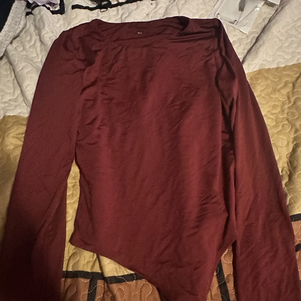 Elegant Maroon Long Sleeve Bodysuit